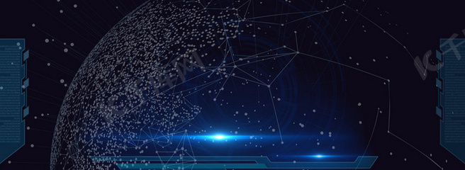 電子科技 簡約風藍色背景海報設計